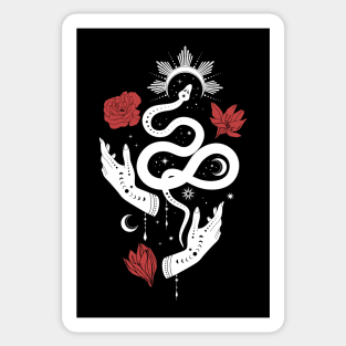 Tarot Symbols • Witchcraft • White & Red Sticker